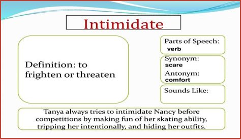 At does intimidate mean?