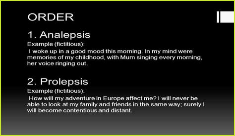 What is Prolepsis and Analepsis?